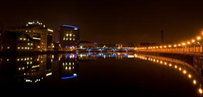 Lagan River, Belfast, by night