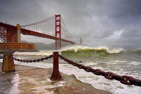 Landscape Photography Techniques - Rust & Surf at San Francisco Golden Gate Bridge