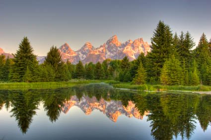 View Of The Grand Teton Mountains From Schwabacher Landing