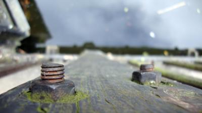 Rusty Old Bolt On Bridge