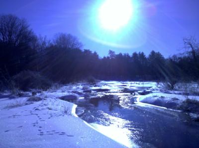 Winter light on the Fort Pond Brook in Acton, Ma.